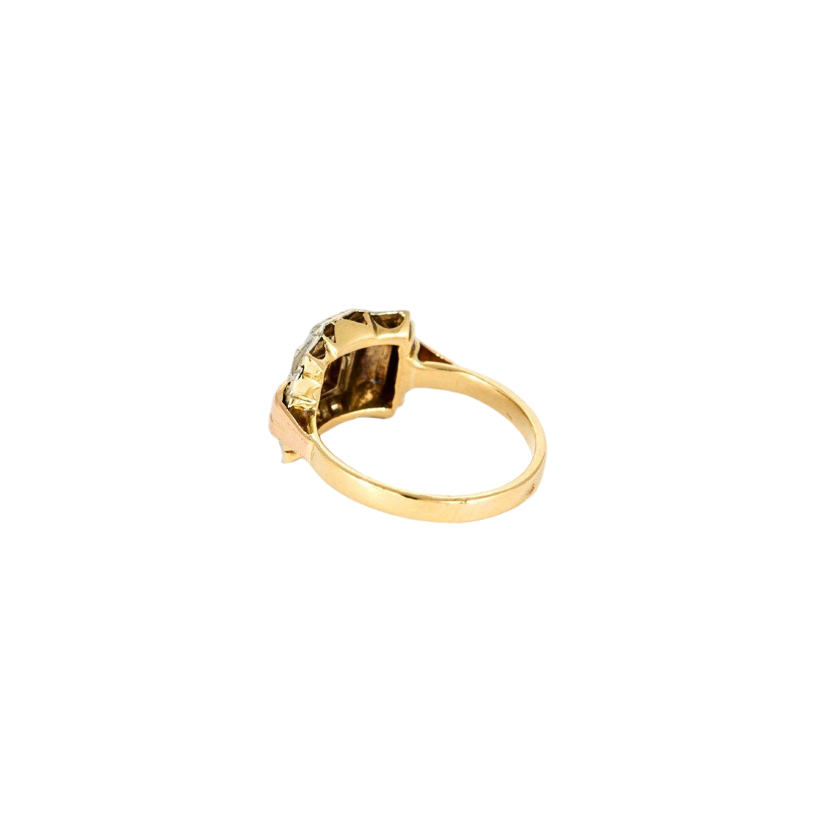 Bague Tank en or jaune et or blanc avec diamant - Castafiore