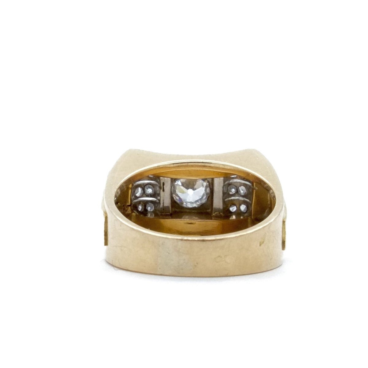 Bague tank en or jaune et platine - Castafiore
