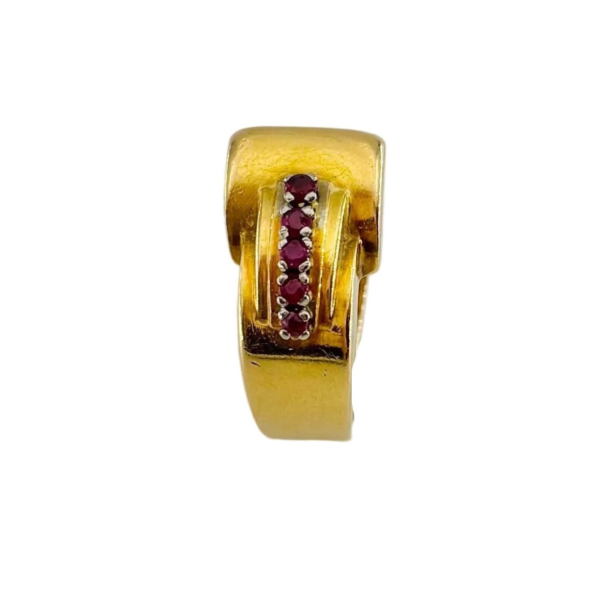 Bague Tank en or jaune et rubis - Castafiore