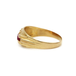 Bague Tank en or jaune et rubis - Castafiore