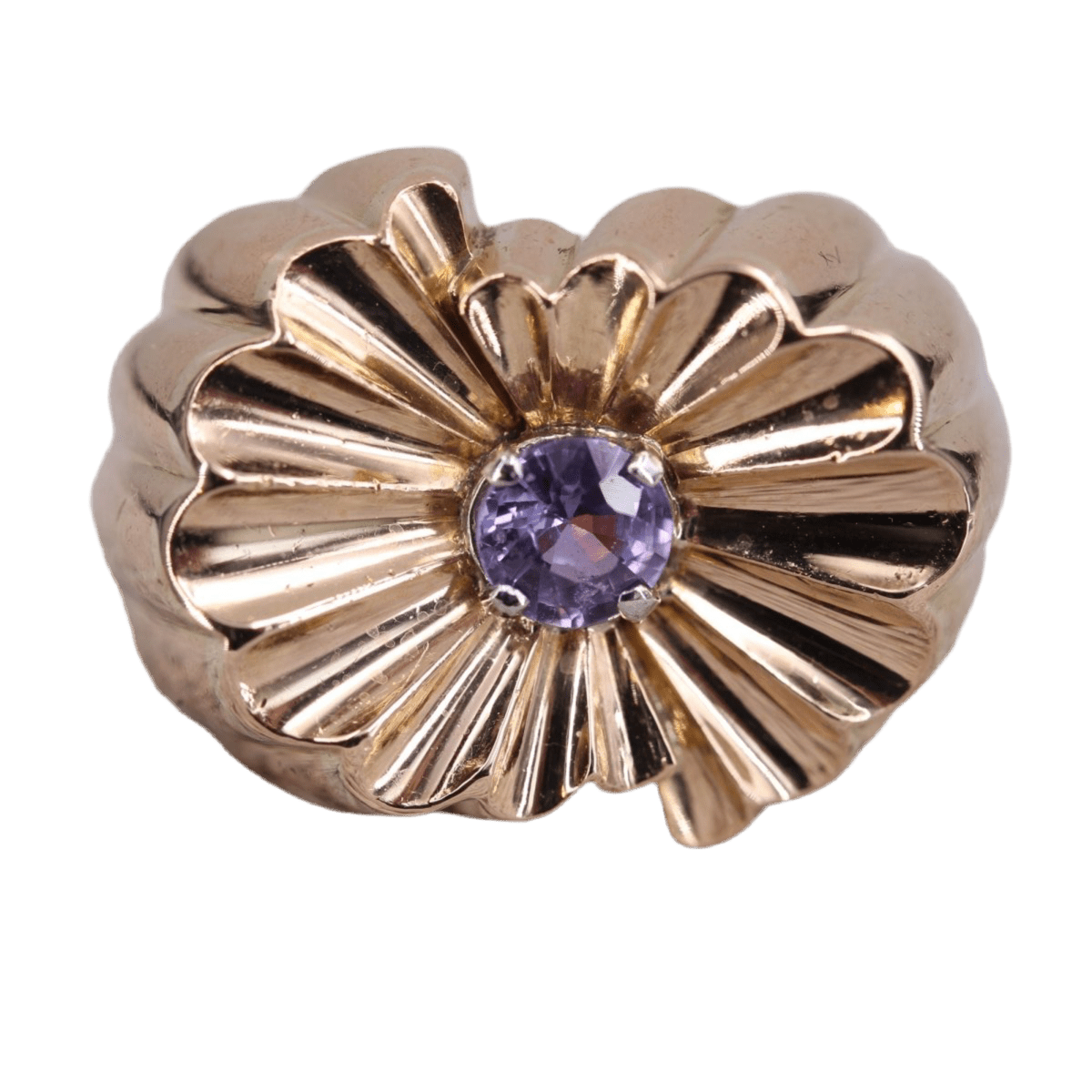 Bague Tank en or jaune et saphir - Castafiore