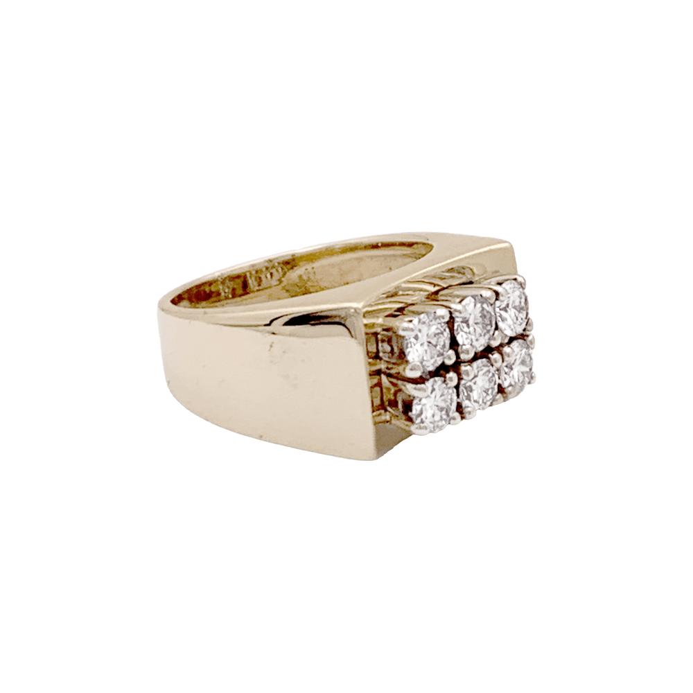 Bague Tank en or jaune, or blanc et diamants - Castafiore