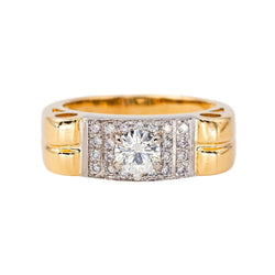 Bague Tank en or jaune, or blanc et diamants - Castafiore