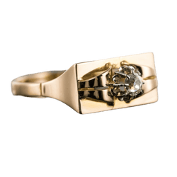 Bague Tank en or jaune, platine et diamant - Castafiore