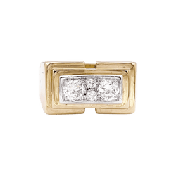 Bague Tank en or jaune, platine et diamants - Castafiore