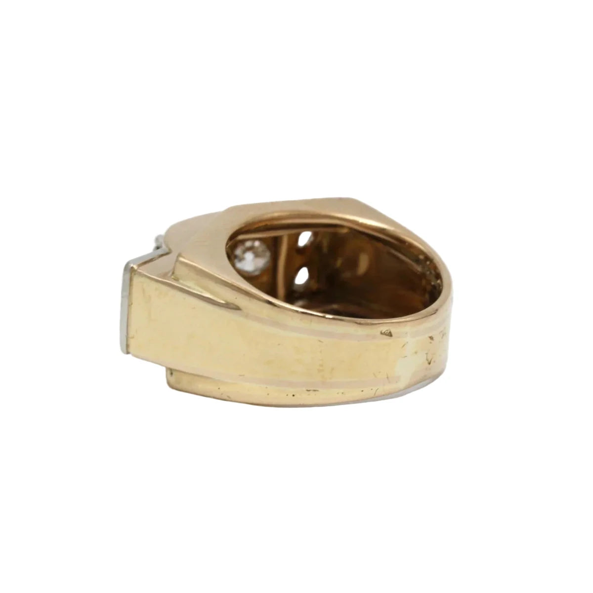 Bague Tank en or jaune, platine et diamants - Castafiore