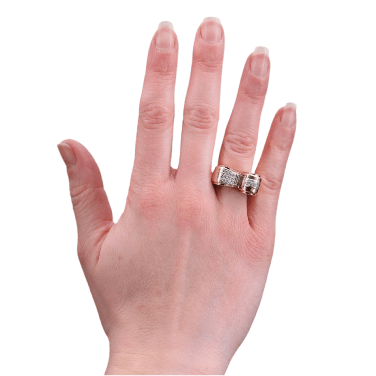 Bague Tank en or jaune, platine et diamants - Castafiore