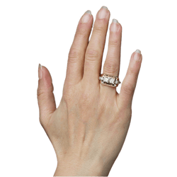 Bague Tank en or jaune, platine et diamants - Castafiore