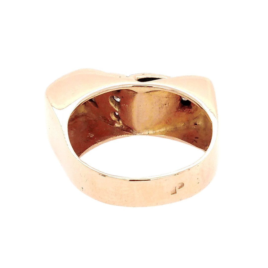 Bague Tank en or jaune, platine et diamants - Castafiore