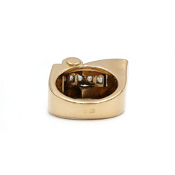 Bague Tank en or jaune, platine et diamants - Castafiore