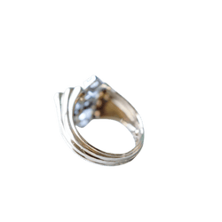 Bague Tank en or jaune, platine et diamants - Castafiore