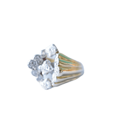 Bague Tank en or jaune, platine et diamants - Castafiore