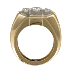 Bague Tank en or jaune, platine et diamants - Castafiore