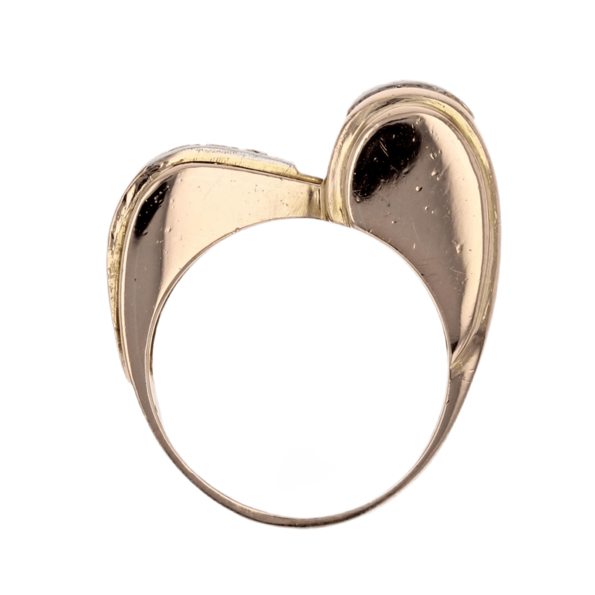 Bague Tank en or jaune, platine et diamants - Castafiore