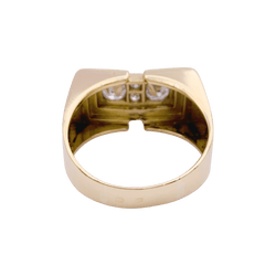 Bague Tank en or jaune, platine et diamants - Castafiore