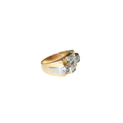 Bague Tank en or jaune, platine et diamants - Castafiore