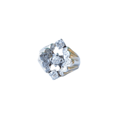 Bague Tank en or jaune, platine et diamants - Castafiore