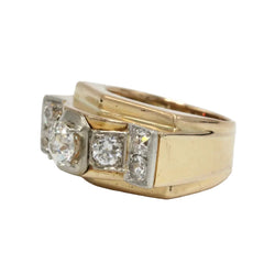 Bague Tank en or jaune, platine et diamants - Castafiore