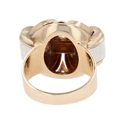 Bague Tank en or jaune, platine et diamants - Castafiore