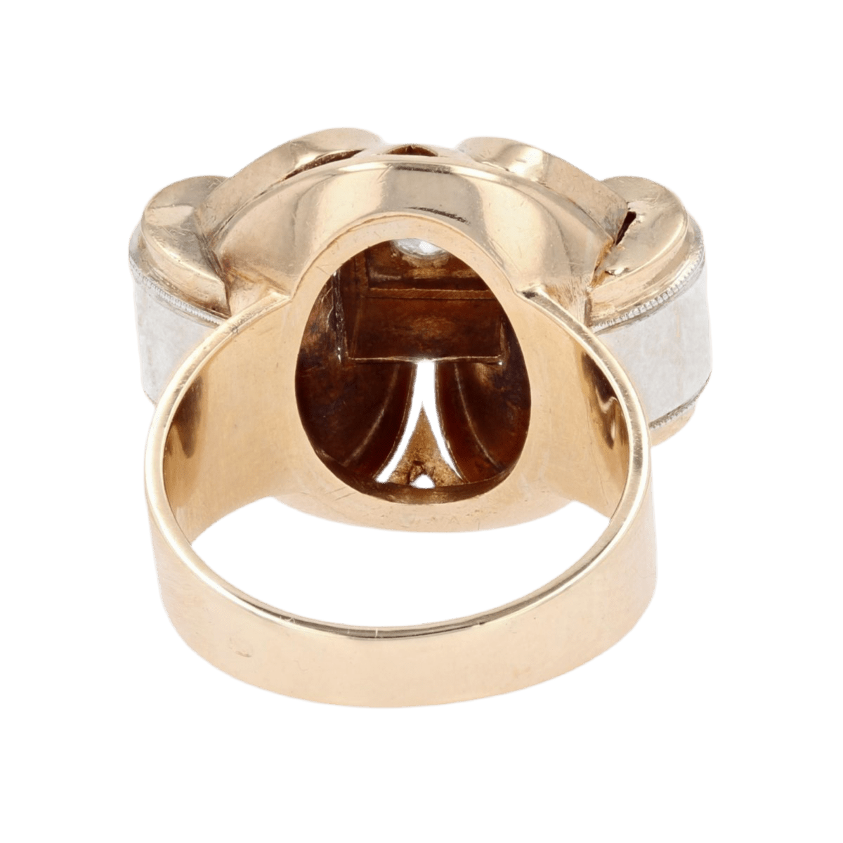 Bague Tank en or jaune, platine et diamants - Castafiore