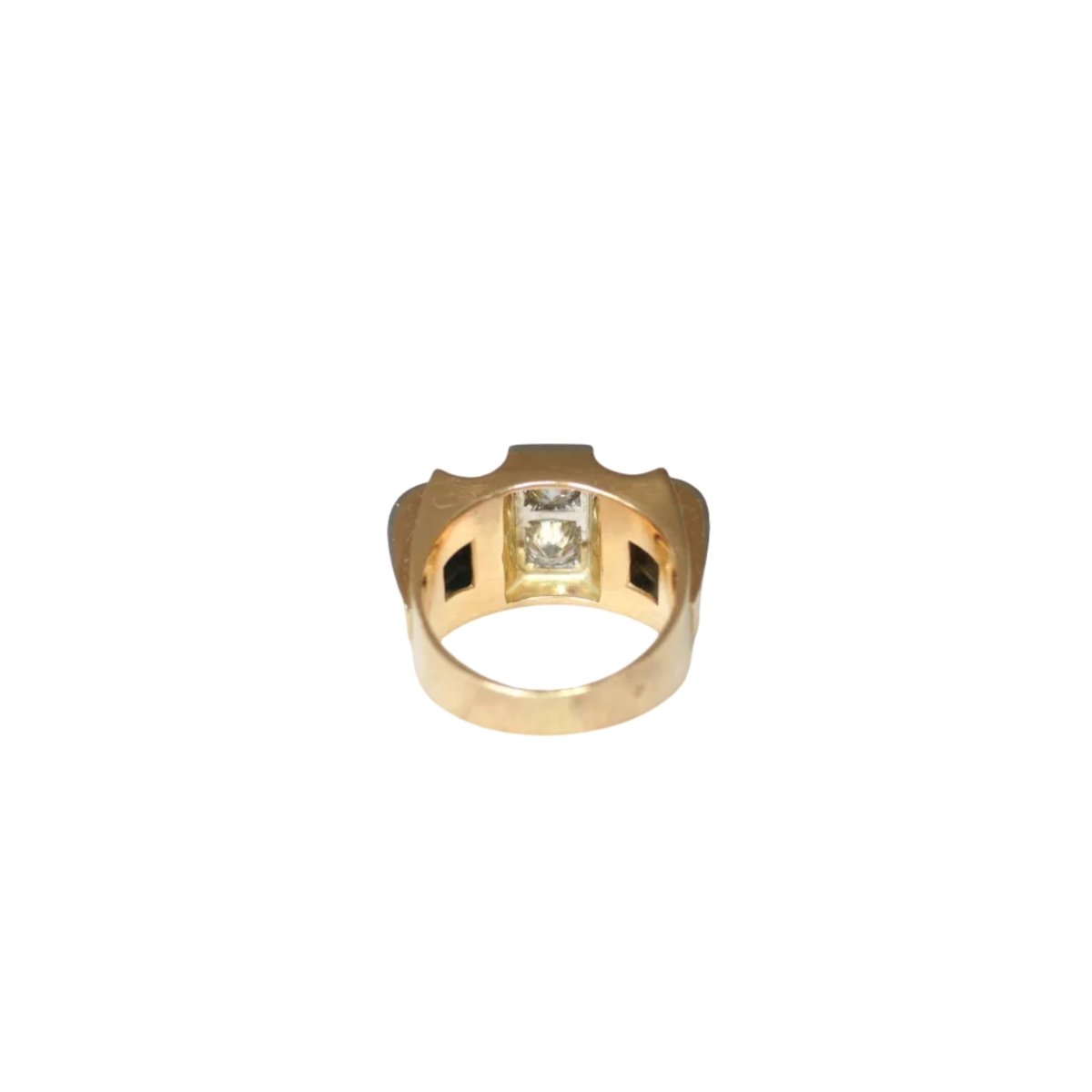 Bague Tank en or jaune, platine et diamants - Castafiore