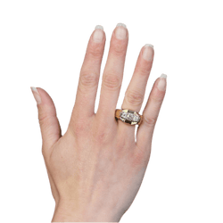 Bague Tank en or jaune, platine et diamants - Castafiore