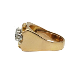 Bague Tank en or jaune, platine et diamants - Castafiore