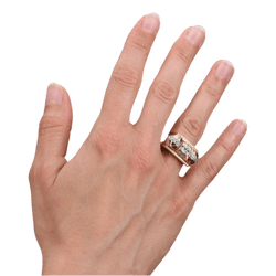 Bague Tank en or jaune, platine et diamants - Castafiore