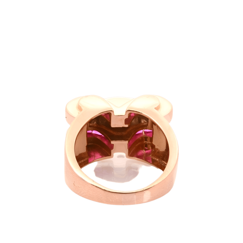 Bague Tank en or jaune, rubis et diamants - Castafiore