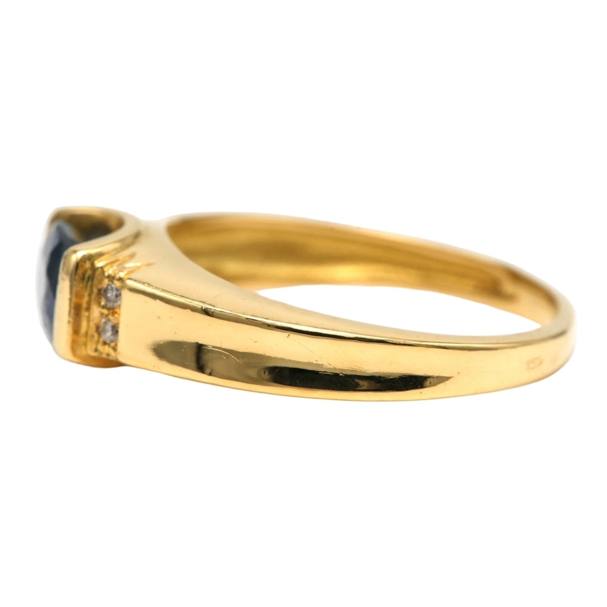 Bague Tank en or jaune, saphir et diamants - Castafiore