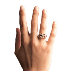 Bague Tank en or jaune, saphir, rubis et diamant - Castafiore