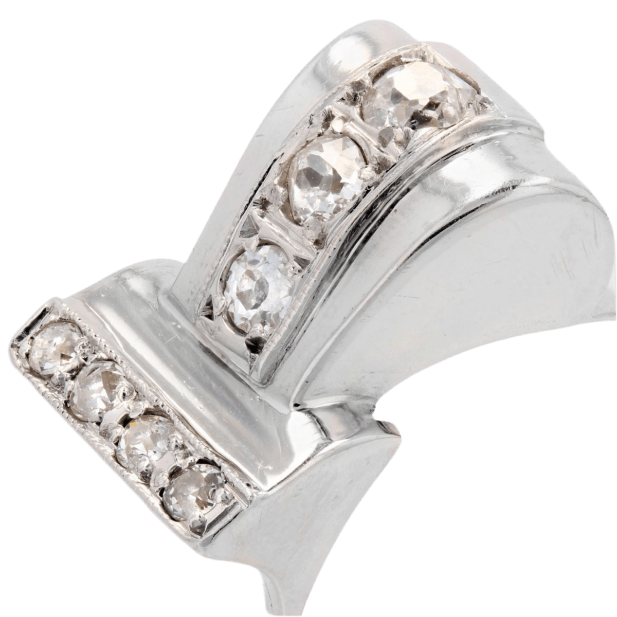 Bague Tank en or rhodié et diamants - Castafiore