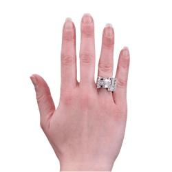 Bague Tank en or rhodié et diamants - Castafiore