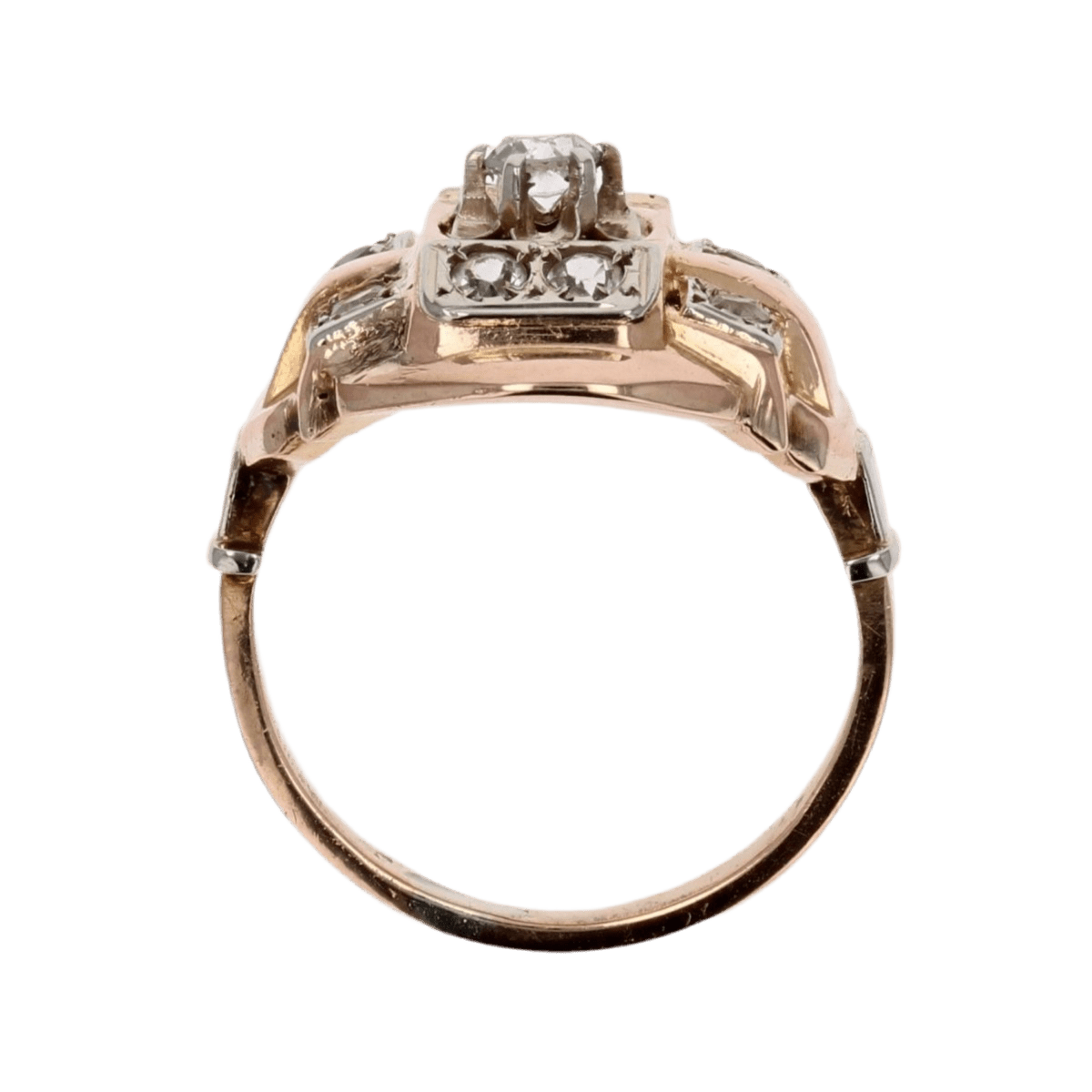 Bague Tank en or rose - Castafiore