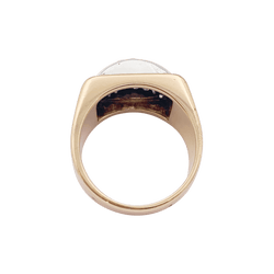 Bague tank en or rose, blanc et diamants. - Castafiore