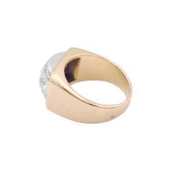 Bague tank en or rose, blanc et diamants. - Castafiore