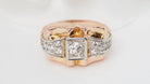 Bague Tank En Or Rose Et Blanc, Diamants - Castafiore