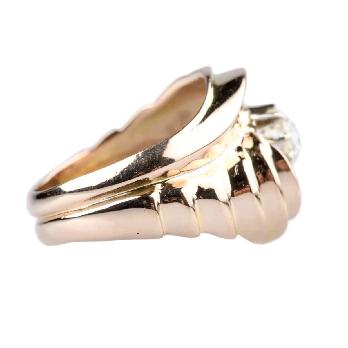Bague Tank en or rose et diamant - Castafiore