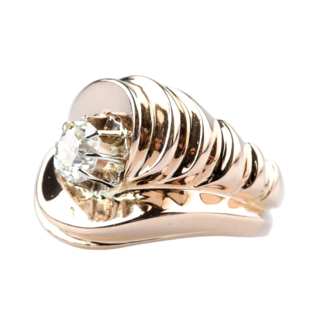 Bague Tank en or rose et diamant - Castafiore