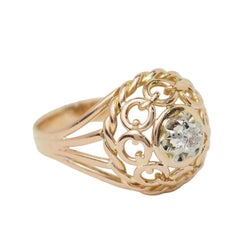 Bague Tank en or rose et diamant - Castafiore