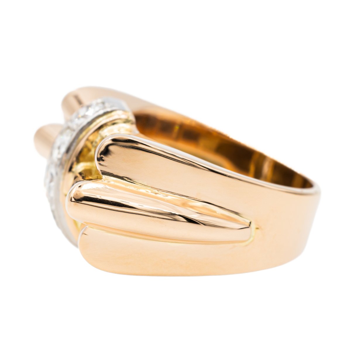 Bague Tank en or rose et diamant - Castafiore