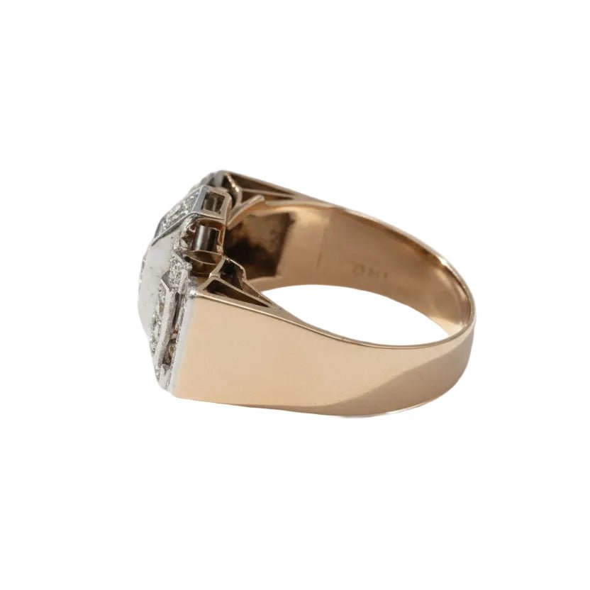 Bague Tank en or rose et diamants - Castafiore