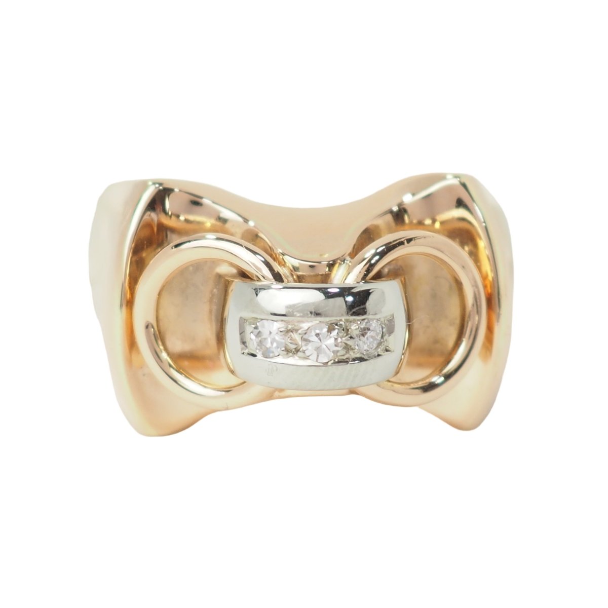 Bague Tank en or rose et diamants - Castafiore