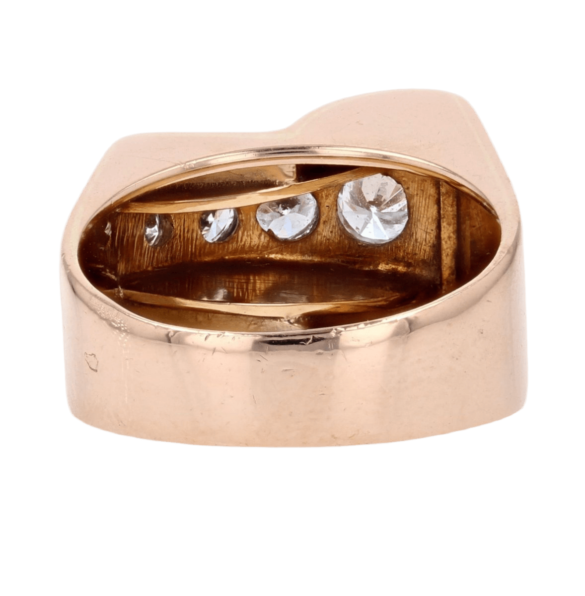 Bague Tank en or rose et diamants - Castafiore