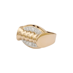 Bague Tank en or rose et diamants - Castafiore