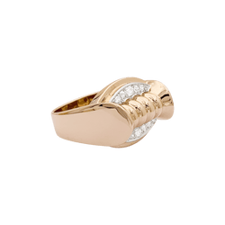 Bague Tank en or rose et diamants - Castafiore