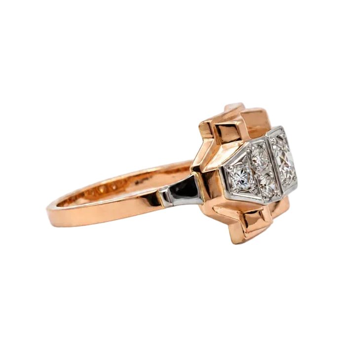 Bague Tank en or rose et diamants - Castafiore