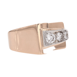 Bague Tank en or rose et diamants - Castafiore