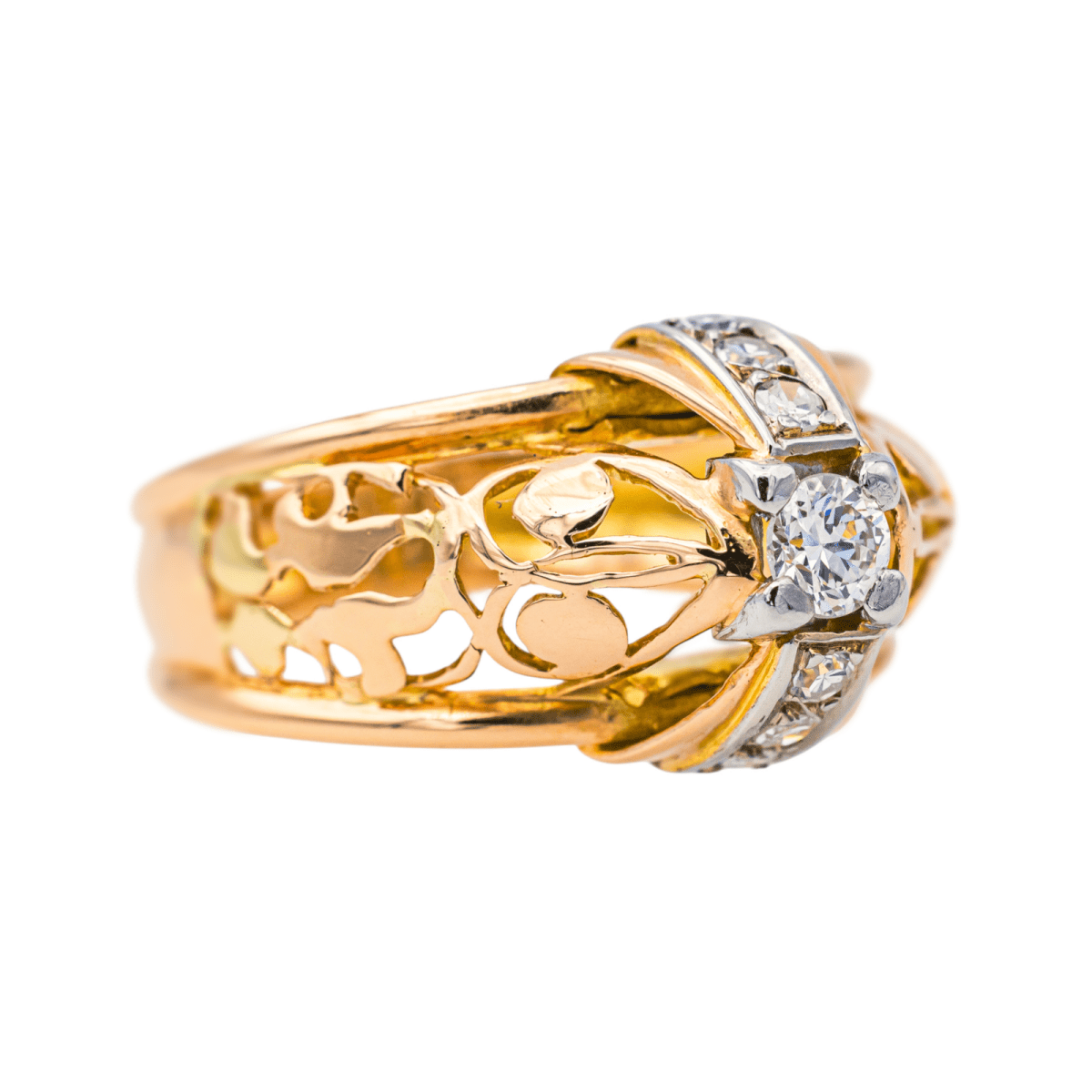 Bague Tank en or rose et diamants - Castafiore