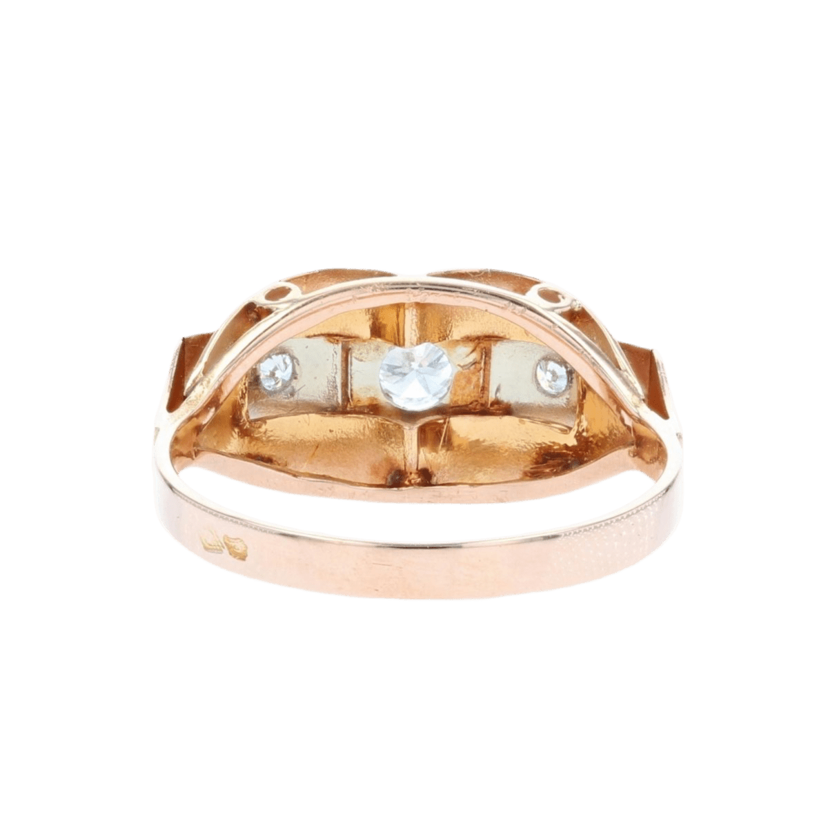 Bague Tank en or rose et diamants - Castafiore